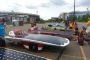 Several solar cars from around the world lined up on the finish line in Minnesota. Photo provided by Team PrISUm.