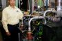 Iowa State's Song-Charng Kong uses this campus engine lab and computer modeling to study and improve internal-combustion engines. Photo by Bob Elbert.