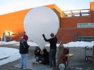 Students in HABET prepare to launch a high altitude balloon