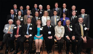 Front row, fifth from left: Kathleen Howell, Middle row, third from right: Christina Bloebaum, Back row, second from right: Dennis Muilenburg.