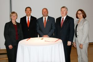 [Photo] Iowa State University administration meets with Iowa Western Community College administration.