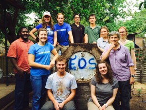 Nicaragua group at the EOS headquarters (bottom left, moving counterclockwise): Bob Bjorklund, Alicia Maher, Gloria Starns, Michelle Brus, Lindsey Coons, Eric Mootz, Marcus Graefenhain, Thomas Howlett, Ann McLoughlin, Mark Mba Wright, and Elizabeth Shroyer