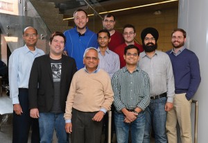 Front, L-to-R: Akshay Deepak, Jeremias Sauceda, Suraj Kothari, Nikhil Ranade, Damanjit Singh, Jon Mathews, Middle: Sandeep Krishnan, Iowa State. Back: Tom Deering, Ahmed Tamrawi, Ben Holland. Photo by Bob Elbert.