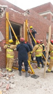 Iowa Task Force 1 practices shoring walls.
