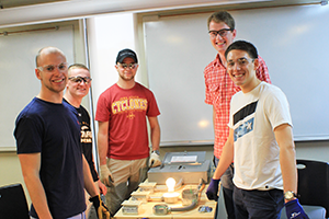 One student team in Iowa State's electrical systems for buildings course successfully completes a electrical board.