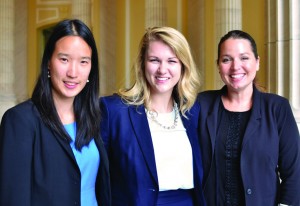 Iowa State's Jill Schoborg (center) is shown with fellow WISE interns Kathleen Wu of Yale University (left) and Jami Summey-Rice, University of Houston.
