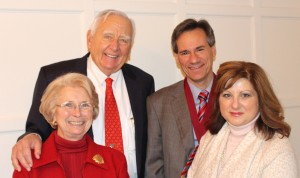 Dr. Brent Shanks (right), is joined by wife Dr. Jacqueline Shanks and donors Mike and Jean Steffenson at his medallion ceremony.