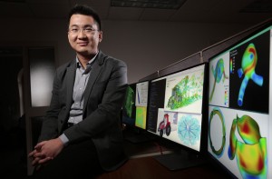 Iowa State's Ming-Chen Hsu is developing a computational toolkit to improve the design, engineering and operation of all kinds of machines. (Photo by Christopher Gannon)