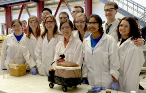 Members of ISU's contingent at the 2015 conference pose with their ChemE Car entry