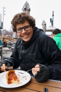 Betz enjoyed some deep-dish pizza on a trip to Chicago during spring break