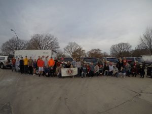 ISU AGC student members snap a group picture on Nov. 17, prior to leaving for Louisiana (Photo courtesy Kurtis Schreck)