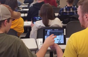 Students test out an early version of one structural engineering app (Photo courtesy Aliye Karabulut-Ilgu