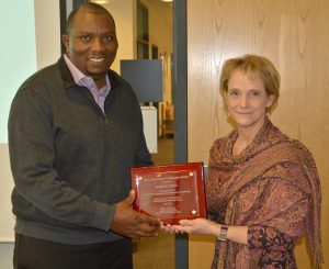 Pictured: Dr. Martin Thuo and department chair, Dr. Kristen Constant