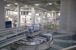 Operations gallery of the water treatment plant.