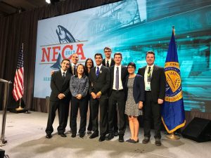 Cyclone Energy after its presentation at the 2017 Green Energy Challenge. <i>Photo courtesy Beth Hartmann.</i>