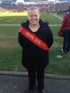 Amy Kurr gets recognized at the October 28th Homecoming football game.