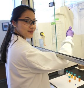 Season Chen at work in lab