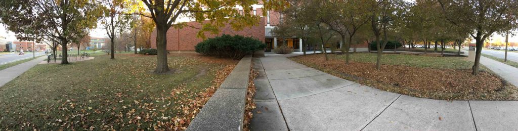 East side of Town Engineering Building following the laying of mulch on Sunday. <i>Photo by Kate Tindall.</i>