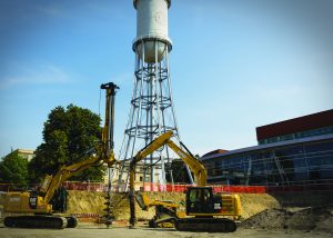 A Geopier GP3® System sits after use on the Student Innovation Center jobsite at ISU. <i> Photo by Chuck Jahren.</i>