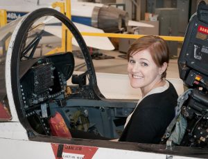 Brooke Owens in aircrat cockpit