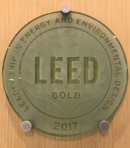 LEED medallion installed in Elings Hall