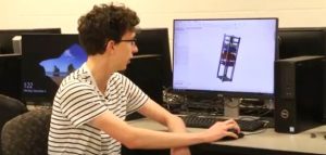 Student with computer animation