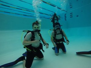 Students scuba diving