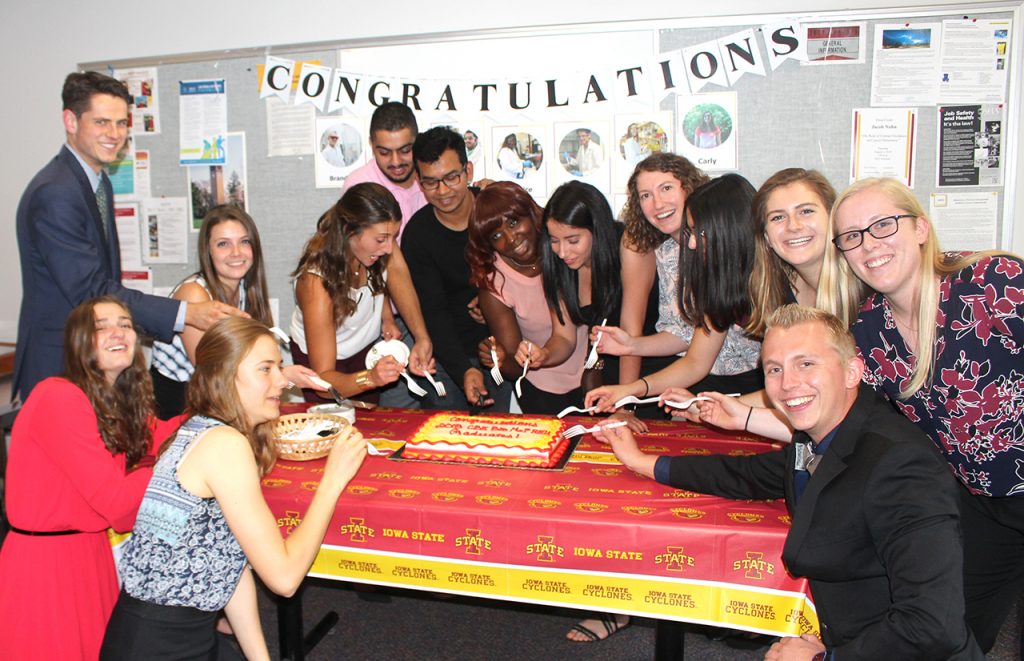 Students with cake