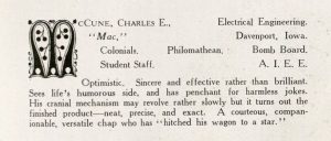 1911 yearbook description of McCune