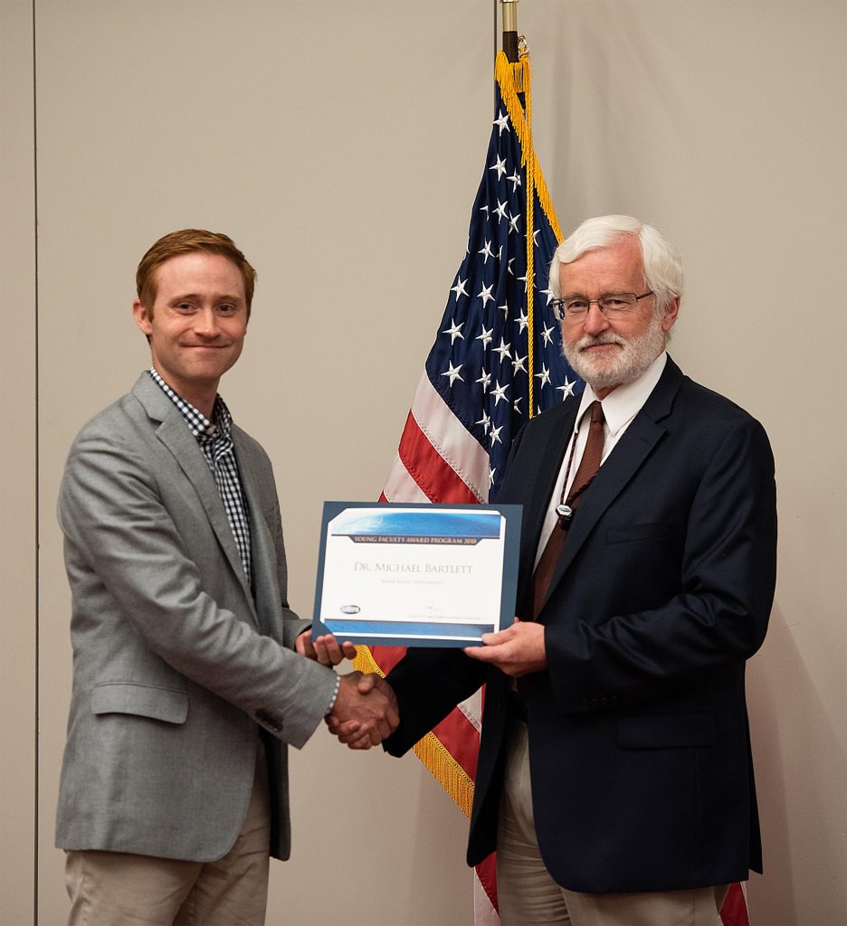 Michael Bartlett, assistant professor of Materials Science and Engineering at Iowa State University, recently received the Young Faculty Award from the Defense Advanced Research Projects Agency, or DARPA.