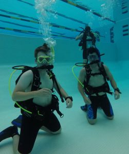 Students scuba diving