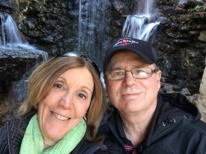 Fratini <i>(left)</i> and her husband, Tony, pause during one of their wilderness hikes for a quick photo. <br /> <i>Courtesy Fratini</i>