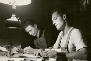 Students took a variety of classes while studying at Camp Marston, including computation <i>(pictured above)</i>.