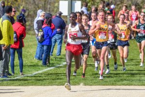 Edwin Kurgan runs in the 2019 Nuttycombe Wisconsin XC Invitational.