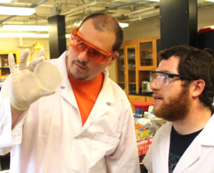 Student and faculty mentor in research lab