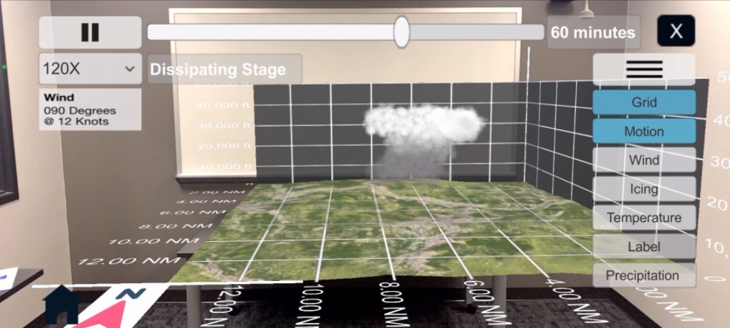 This mobile application creates a 3D grid with weather patterns and other weather-related info pertinent to pilots.