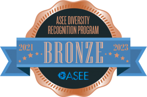 Bronze medal graphic that reads ASEE Diversity Recognition Program Bronze 2021-2023