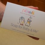 A box for Fin & Viola soap. The box is colorful and includes a cartoon duck and bunny.