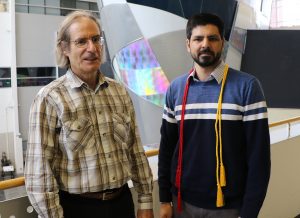 Research Excellence Award recipient Shujaut Bader (right) with nominator Paul Durbin