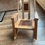 A wooden rocking chair Larry built.