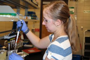 Image of Abigail Koep working in the lab.