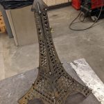 A metal Eiffel Tower