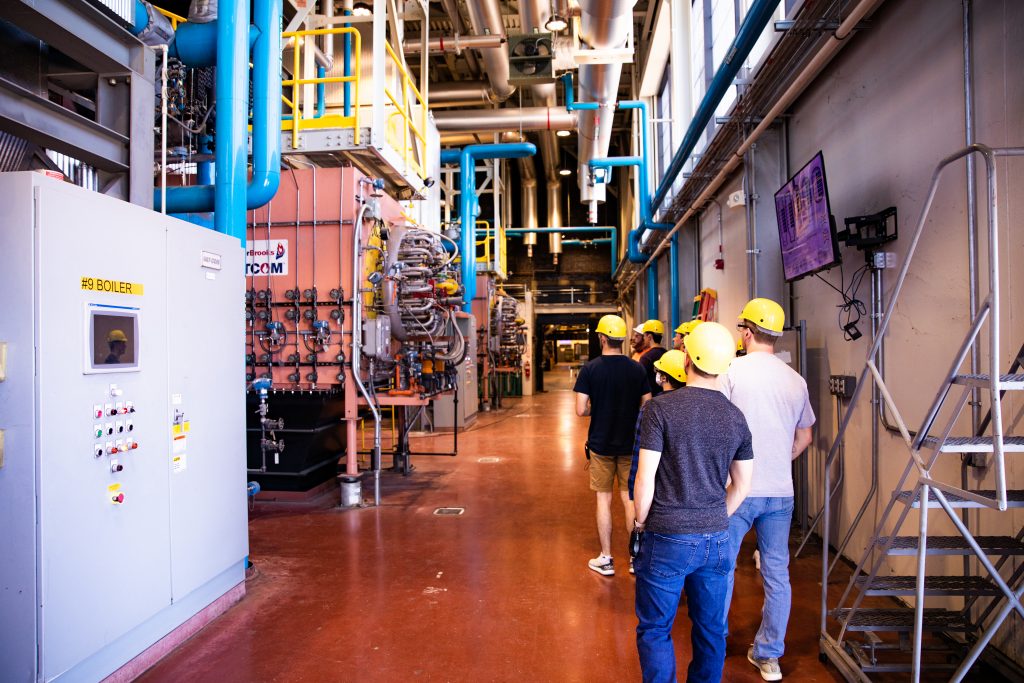 Photo of a group of students in the Iowa State Power Plant 