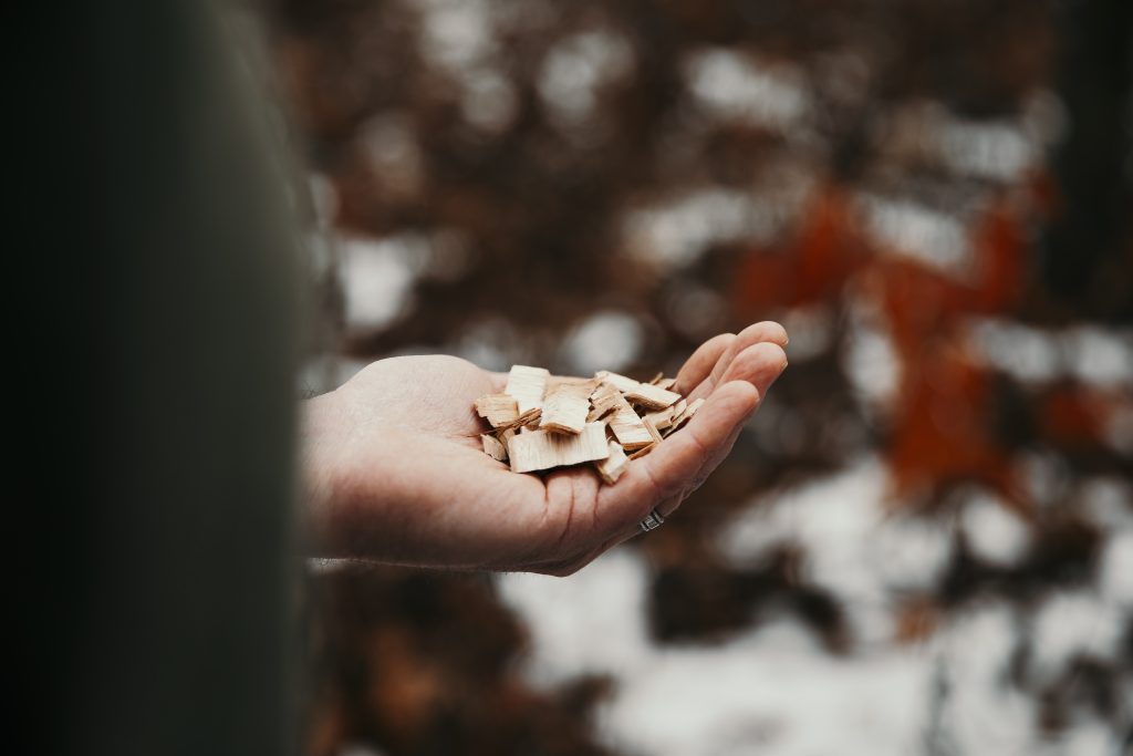 Close up of the woodchips used for bioreactors