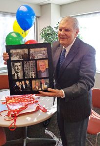 Burnet at CBE party honoring his 90th birthday