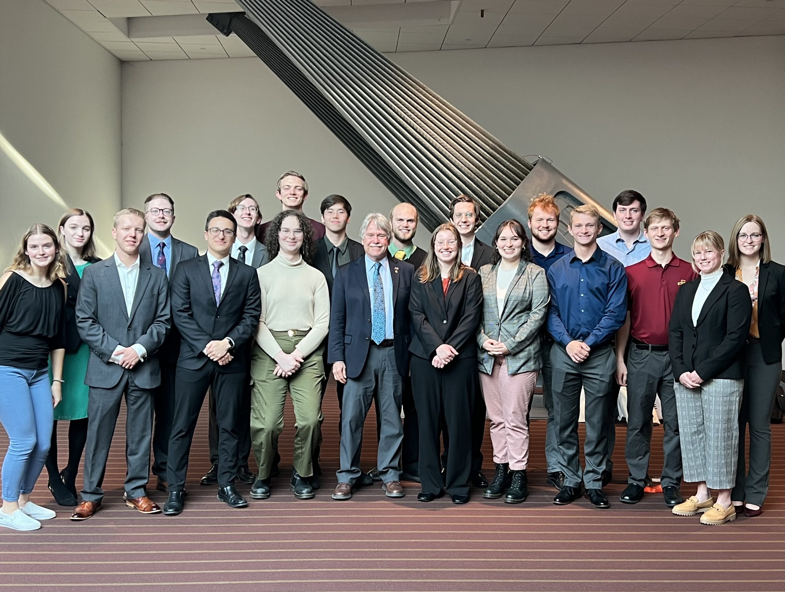 The ISU MA Chapter standing together in a group photo.