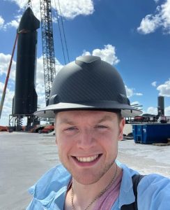 Zach Luppen in SpaceX launch area.