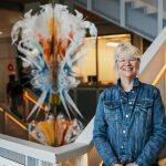 Susan Chrysler White brings starburst-like abstract sculpture to Sukup Hall, sparking creative energy through the halls