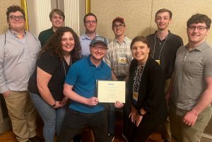 ISU Bridge Chem-E-Car team members with SAChE Safety Award certificate