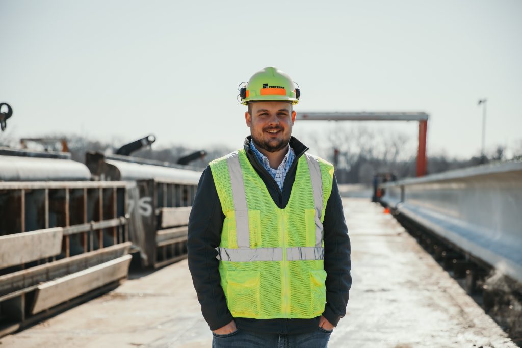 Troy Asche on a construction site